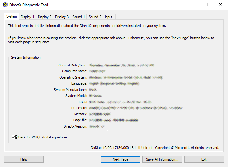 How to use DirectX Diagnostic Tool (DxDiag) for Troubleshooting